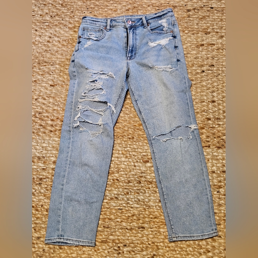 American Eagle Outfitters Light Blue Distressed Skinny Jeans